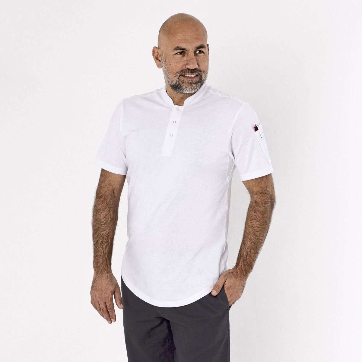 Le Chef Pique Kochhemd Slim Fit Schwarz/Weiß, Black XS, LF130
