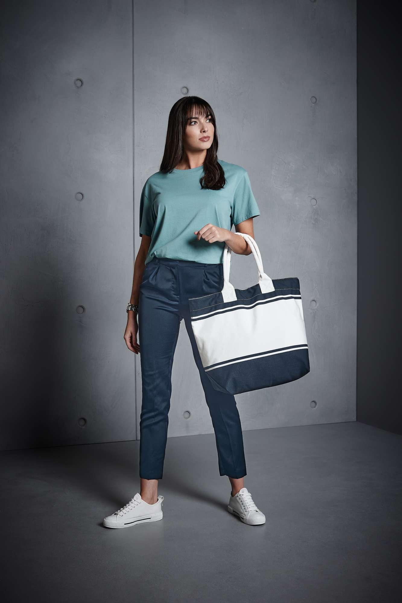 Canvas Deck Bag mit Streifendesign
