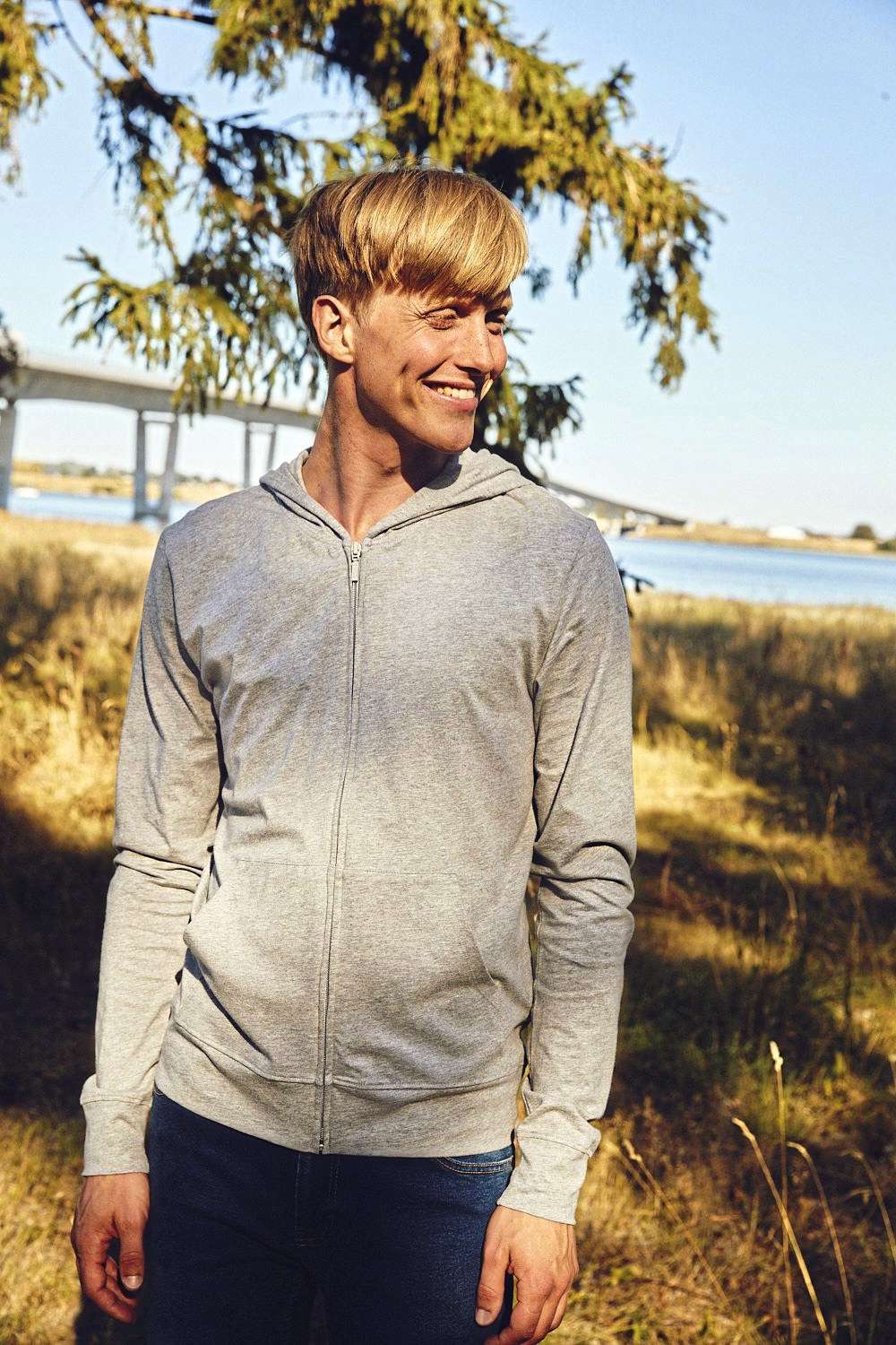 Neutral Jersey Hoodie mit Reißverschluss und Tasche, White 3XL, NE62301