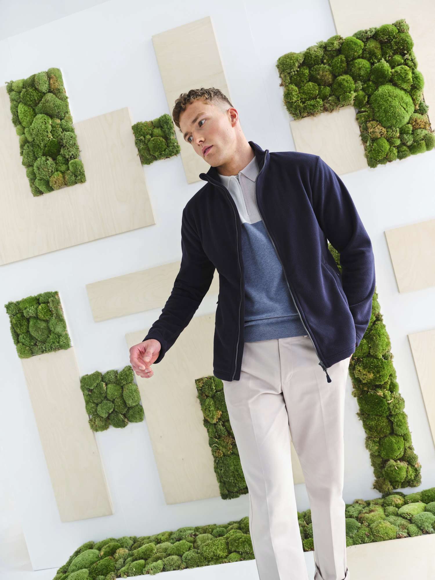 Recycelte Fleecejacke mit Vollreißverschluss