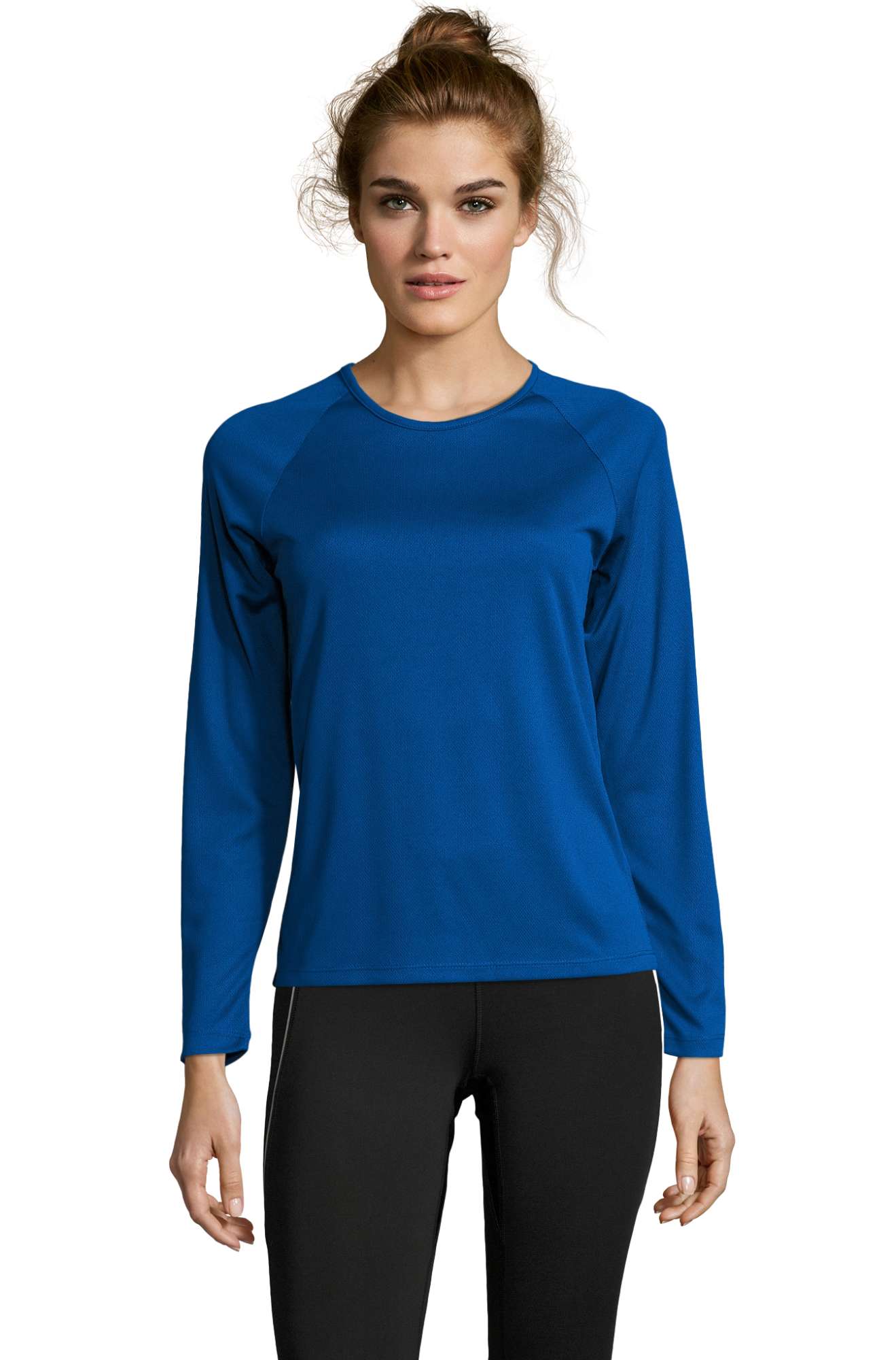 Langarm Sport T-Shirt Neonfarben für Damen