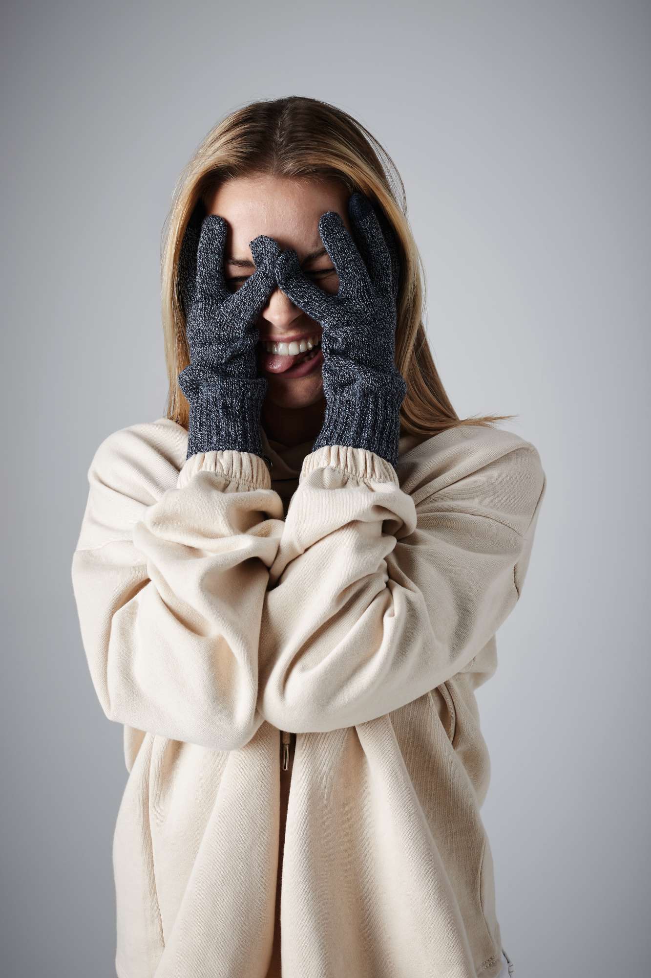 Beechfield Touchscreen Winterhandschuhe, kuscheliger Materialmix, Heather Grey S/M, CB490