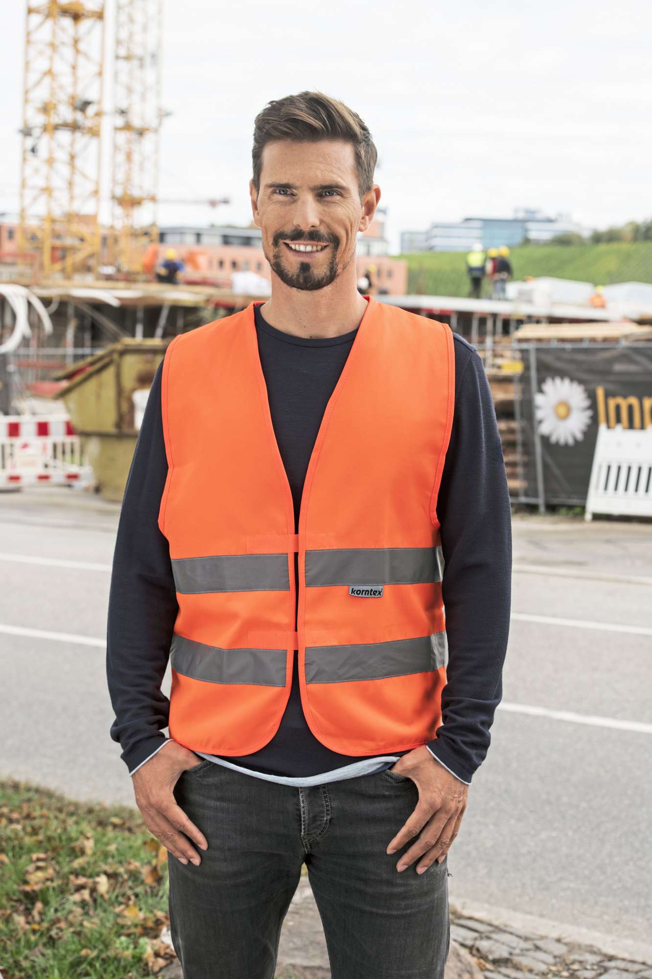 Korntex Robuste Hi-Vis Sicherheitsweste Goeppingen, Signal Orange XL, KX505