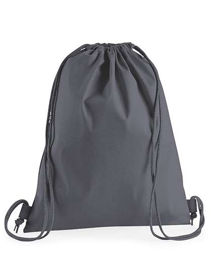 Westford Mill Baumwoll Gymsac mit Kordelzugverschluss, Graphite Grey 37 x 46 cm, WM210