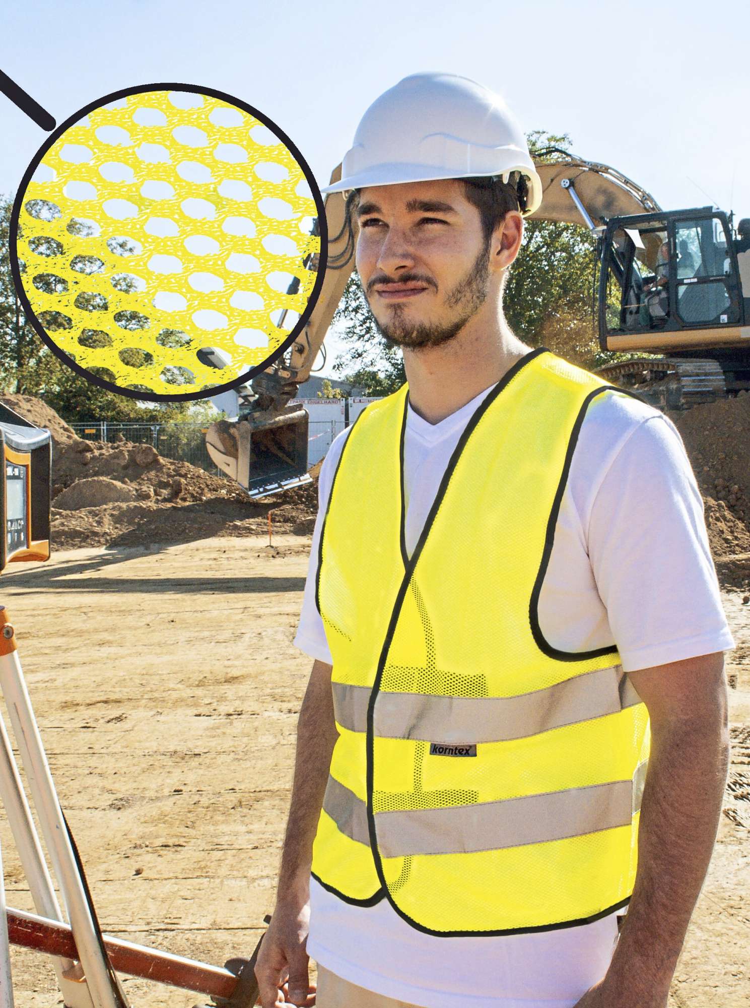Korntex Hi-Vis Mesh Safety Vest Thessaloniki Signal Orange XL (KX502), KX502