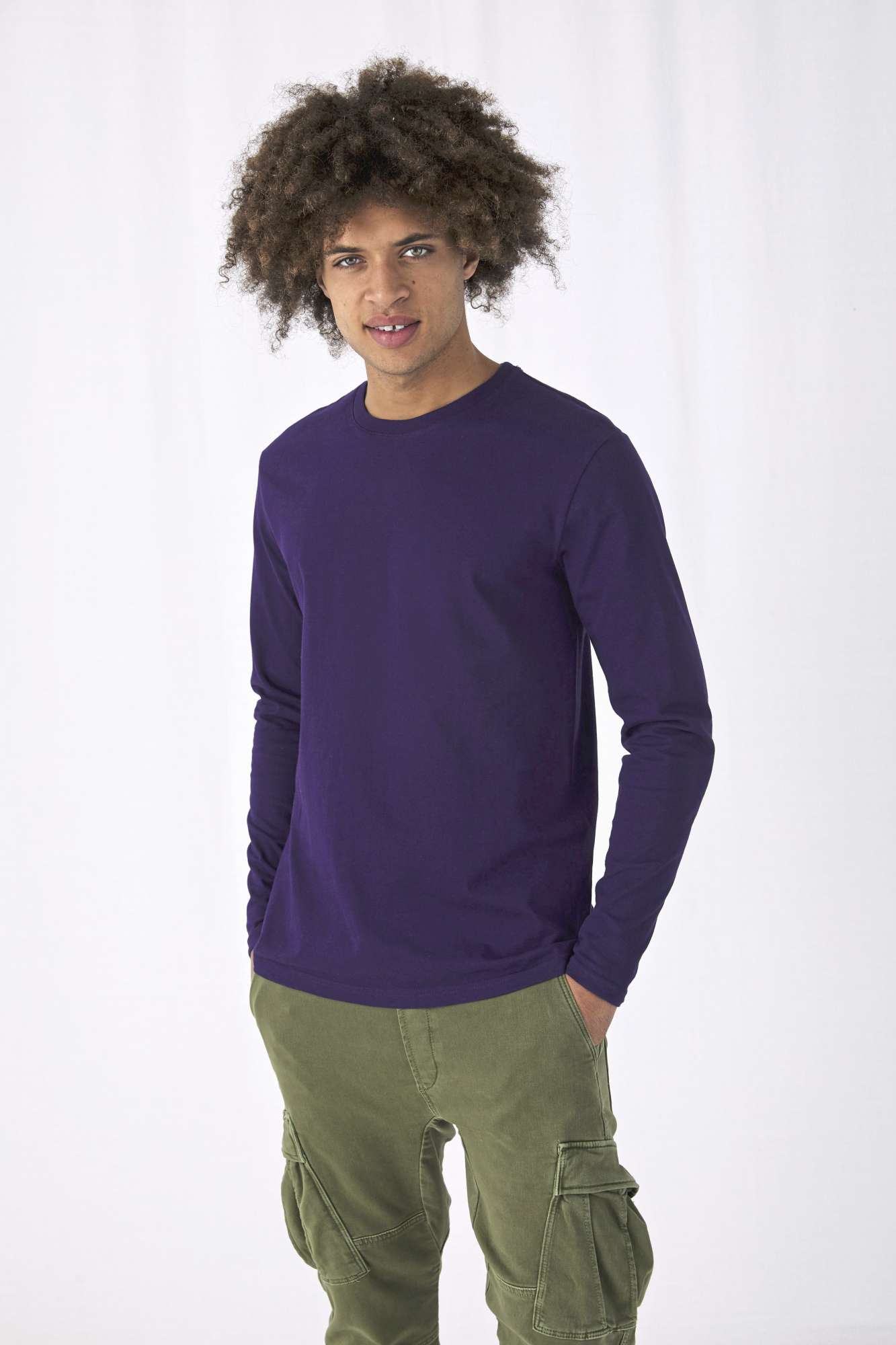 Männer Langarm T-Shirt #E190 Baumwolle