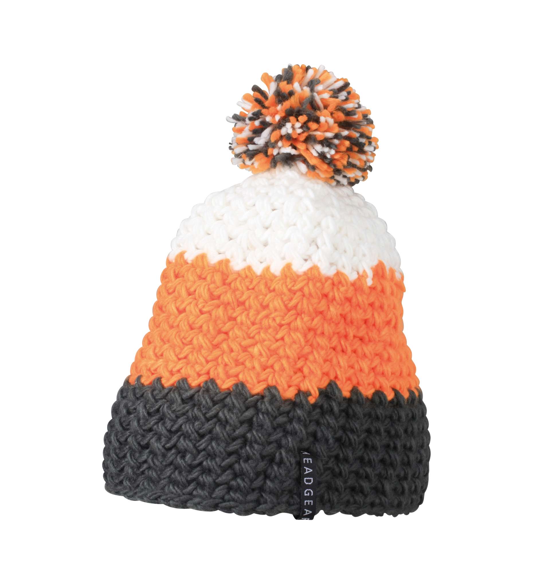 Häkelmütze mit Bommel und Fleeceband