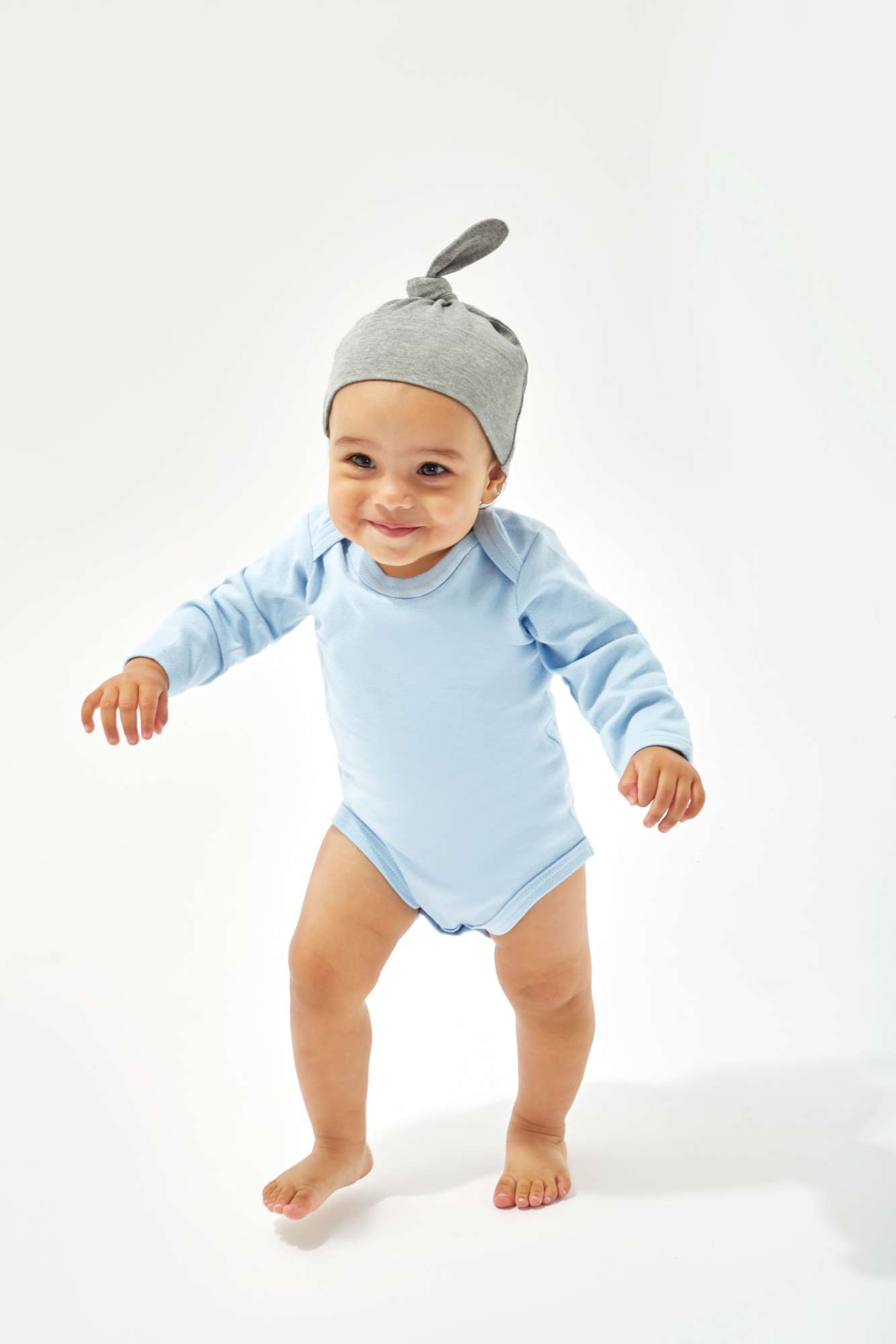 Babybugz Bio-Baumwollmütze mit Knotenverschluss, Dusty Blue One Size, BZ15