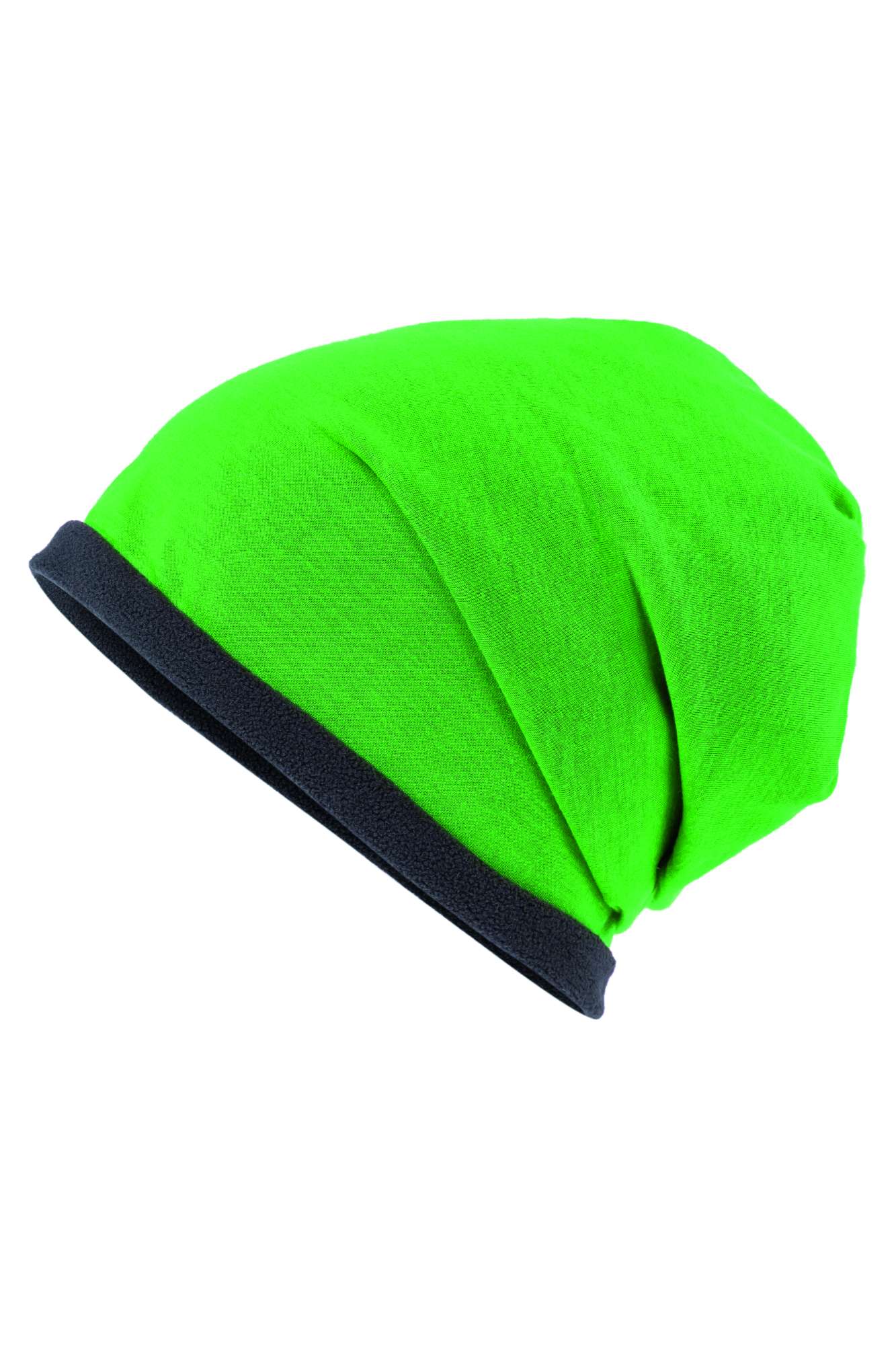 Fleece-Mütze mit Kontrastabschluss