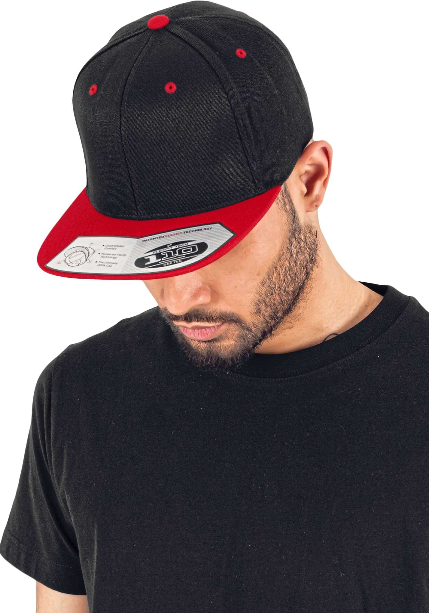 Flexfit 110 Snapback Cap mit Schweißband, Heather Grey One Size, FX110