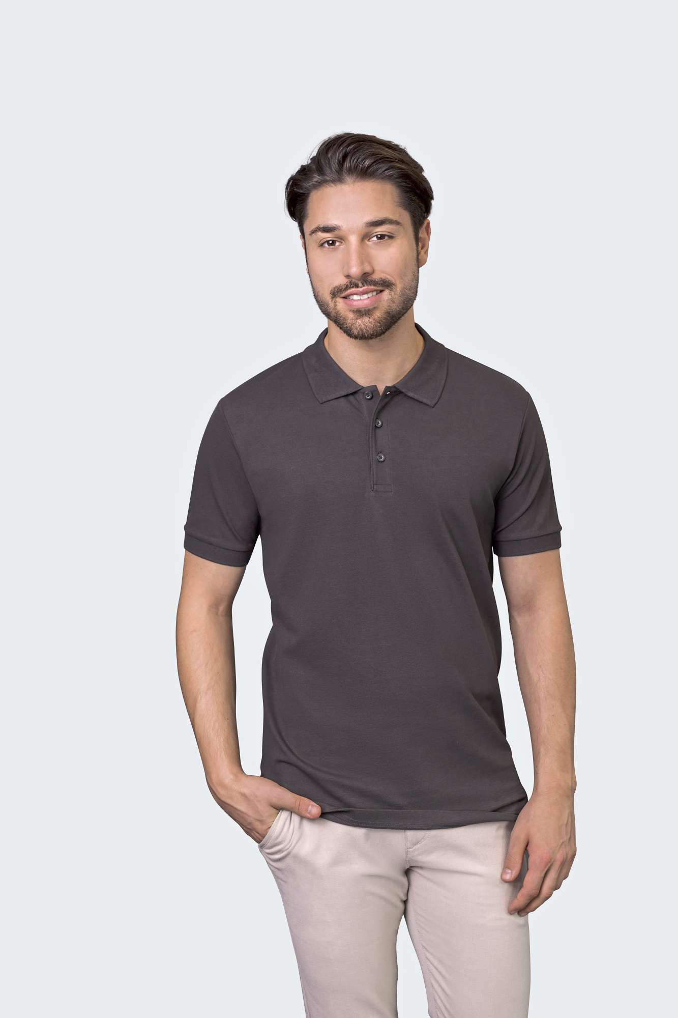 Luxury Stretch Polo mit Kragenlösung für Herren