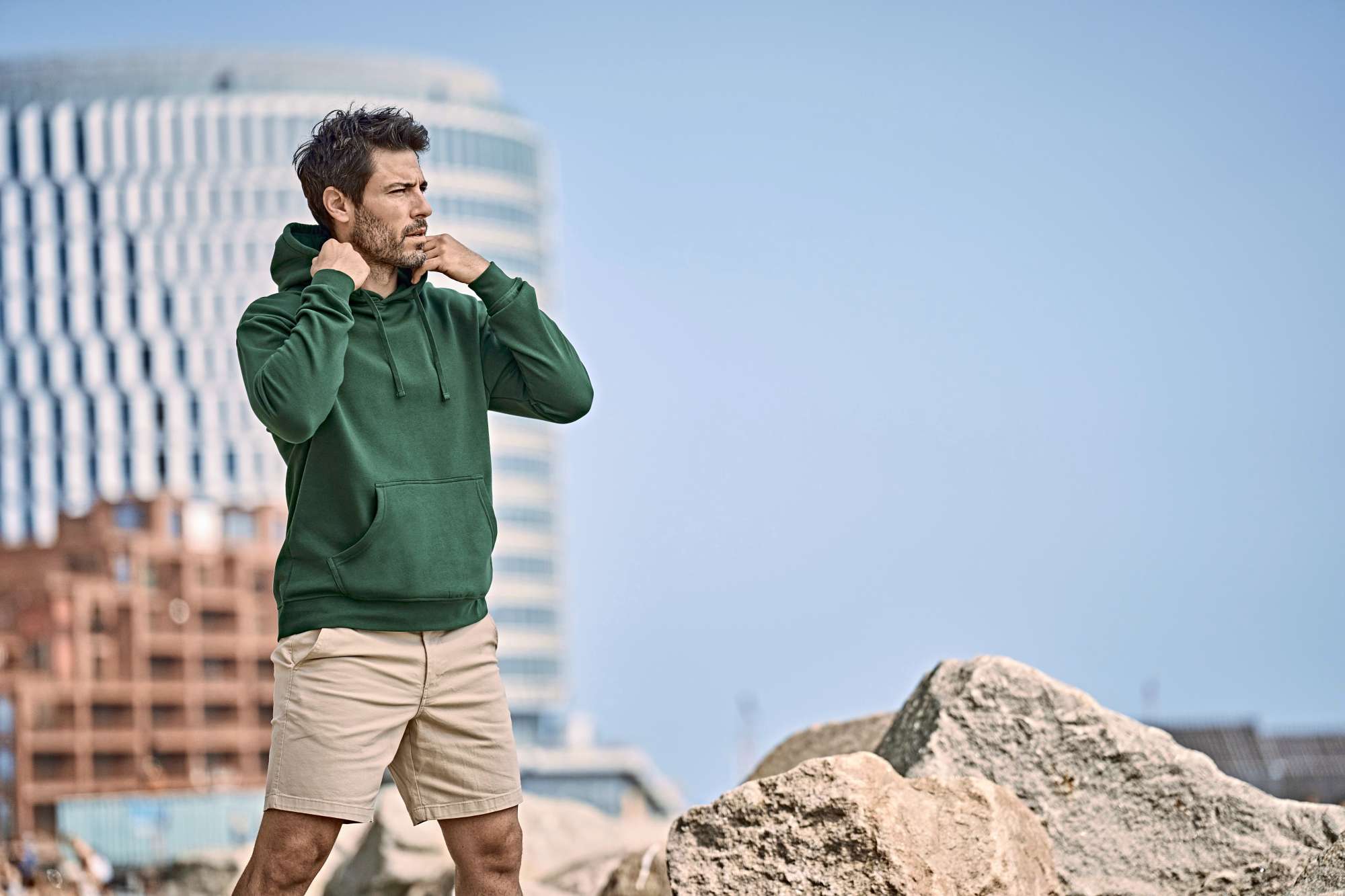 Bio-Baumwolle Hoodie mit Fleece-Futter