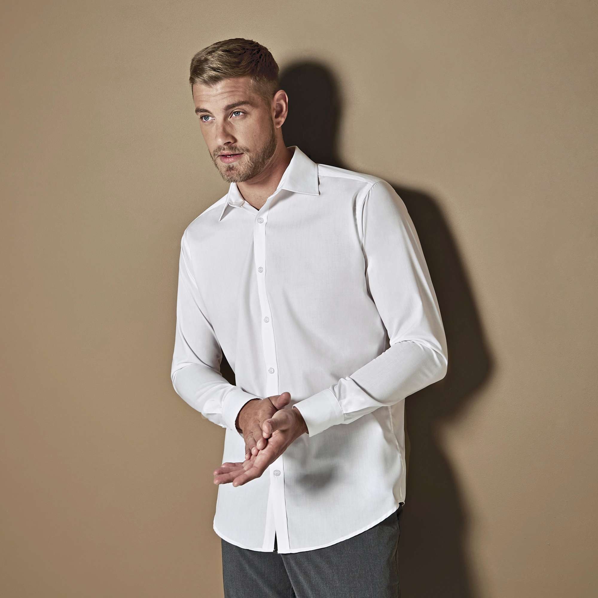 Slim Fit Business Hemd Schwarz-Weiß für Herren