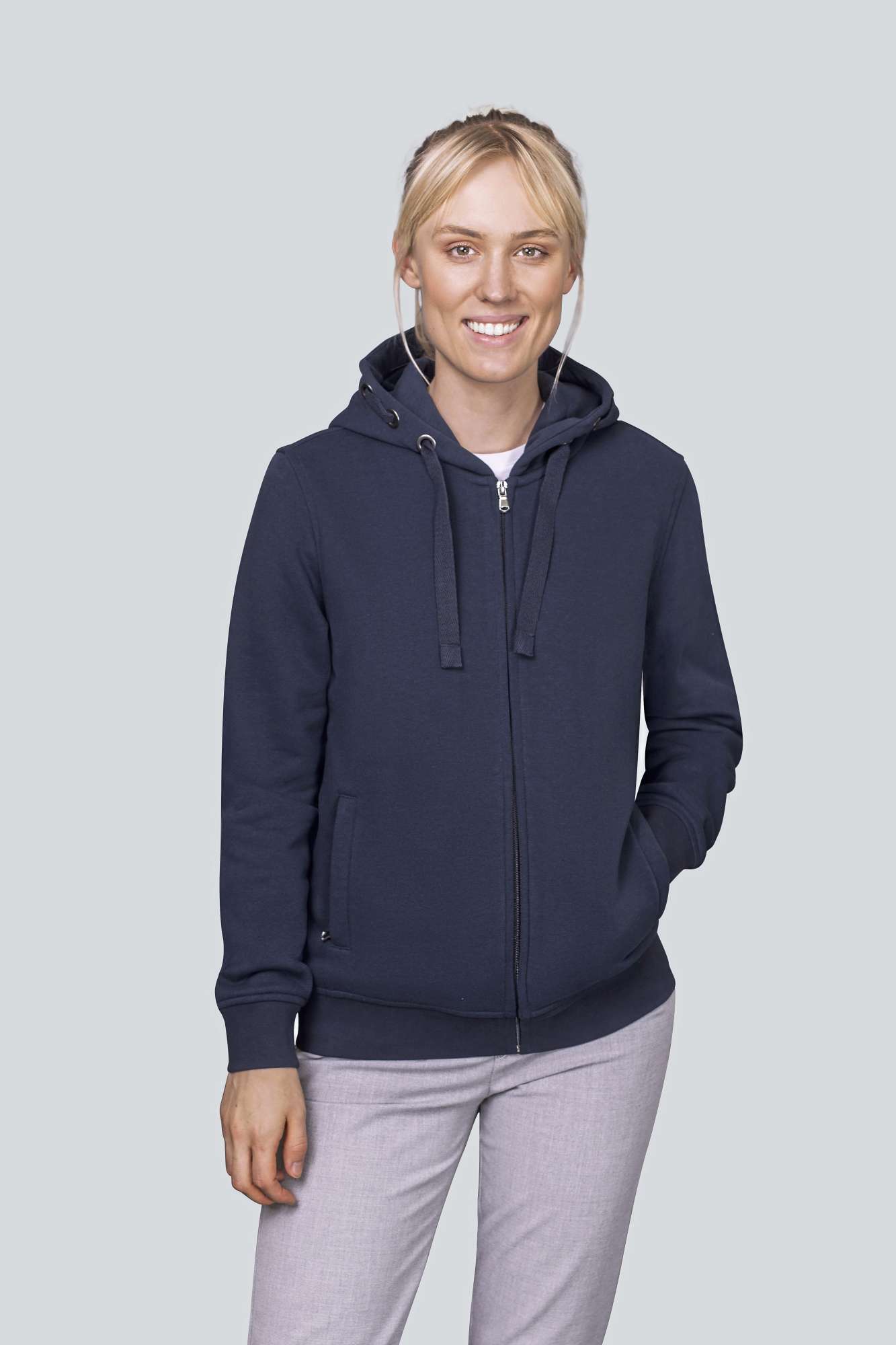 HRM Premium Kapuzenjacke mit Taschen für Damen, Red M, HRM807