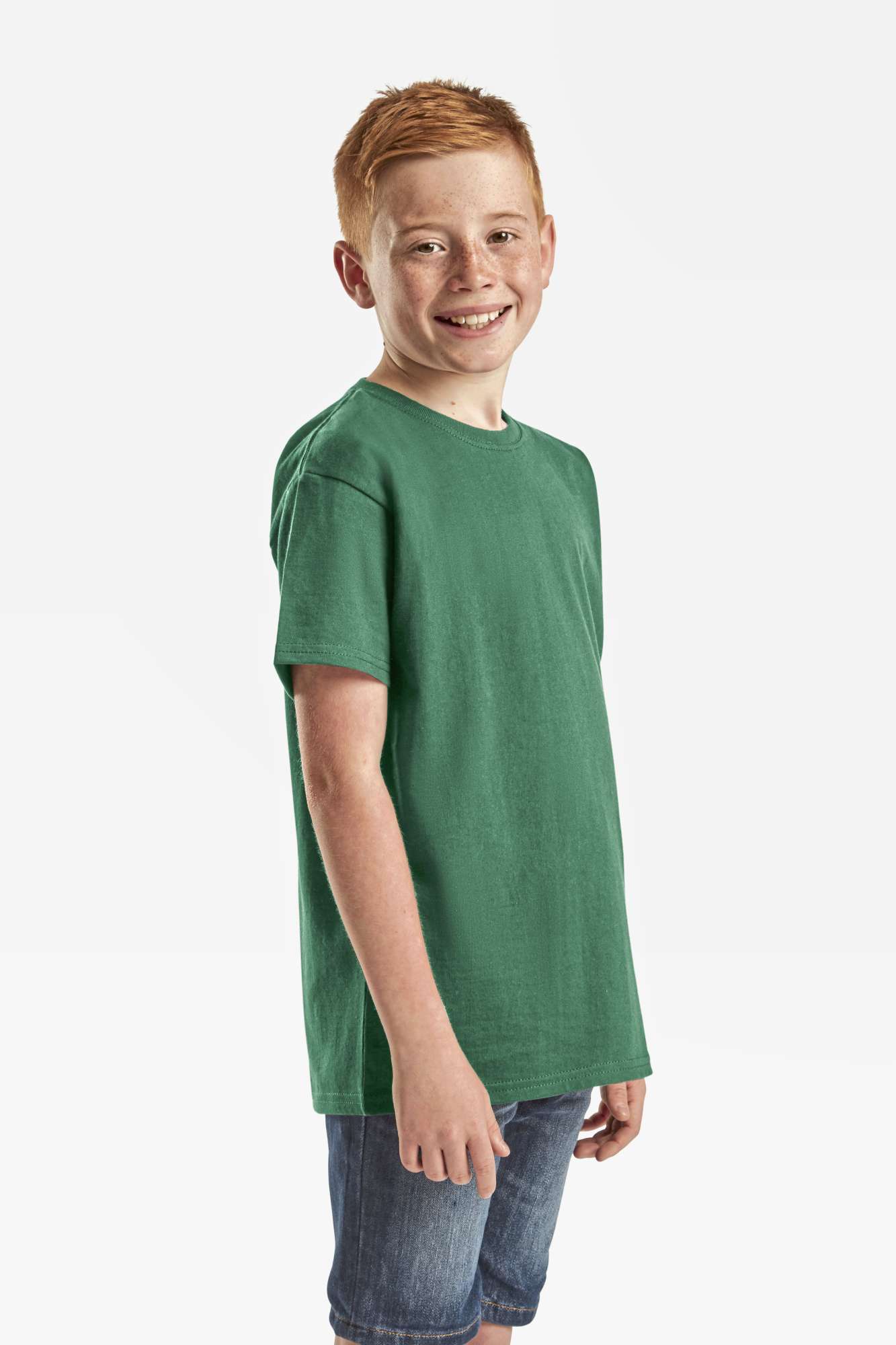 Fruit of the Loom Iconic 195 T-Shirt aus Baumwolle für Kinder, Cranberry 164, F185K
