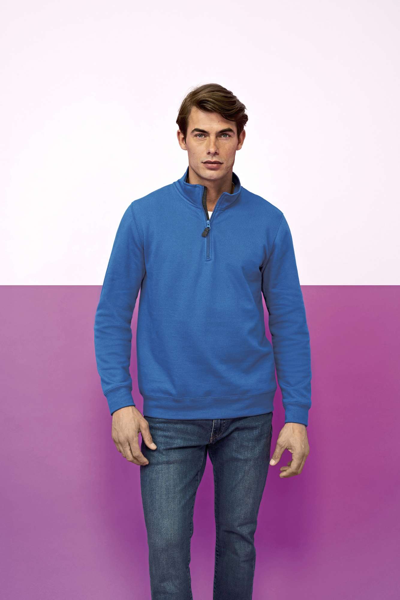 Sweatshirt mit Half-Zip Kragen für Herren
