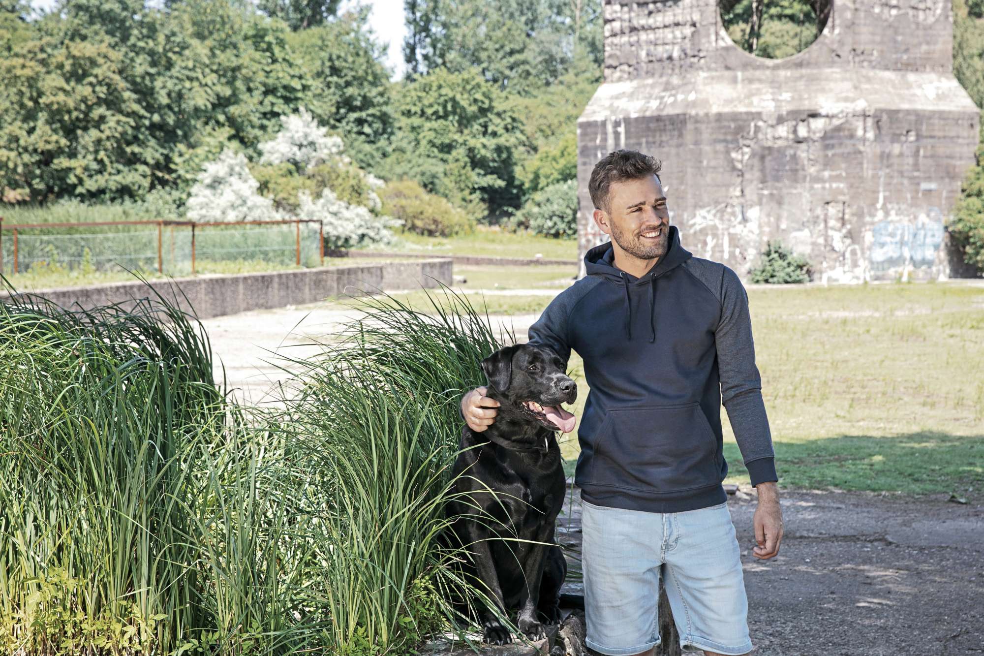 Miners mate Klassischer Herren Hoody mit Kängurutasche, Heather Grey/Grey Solid XL, MY610