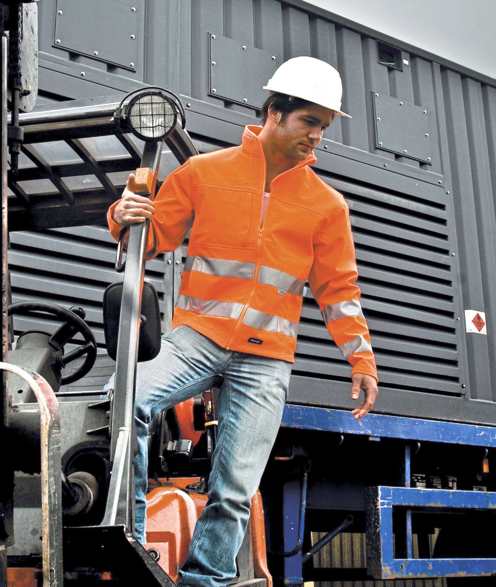 Result Safe-Guard High Vis Softshell-Jacke mit Microfleece, Fluorescent Orange XL, RT117
