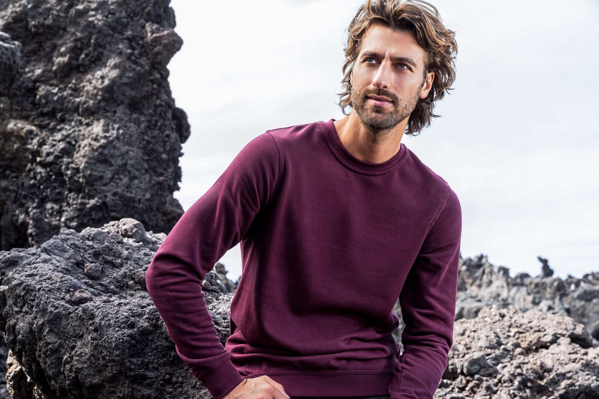 Herren-Sweater 80/20 mit Rundhalsausschnitt