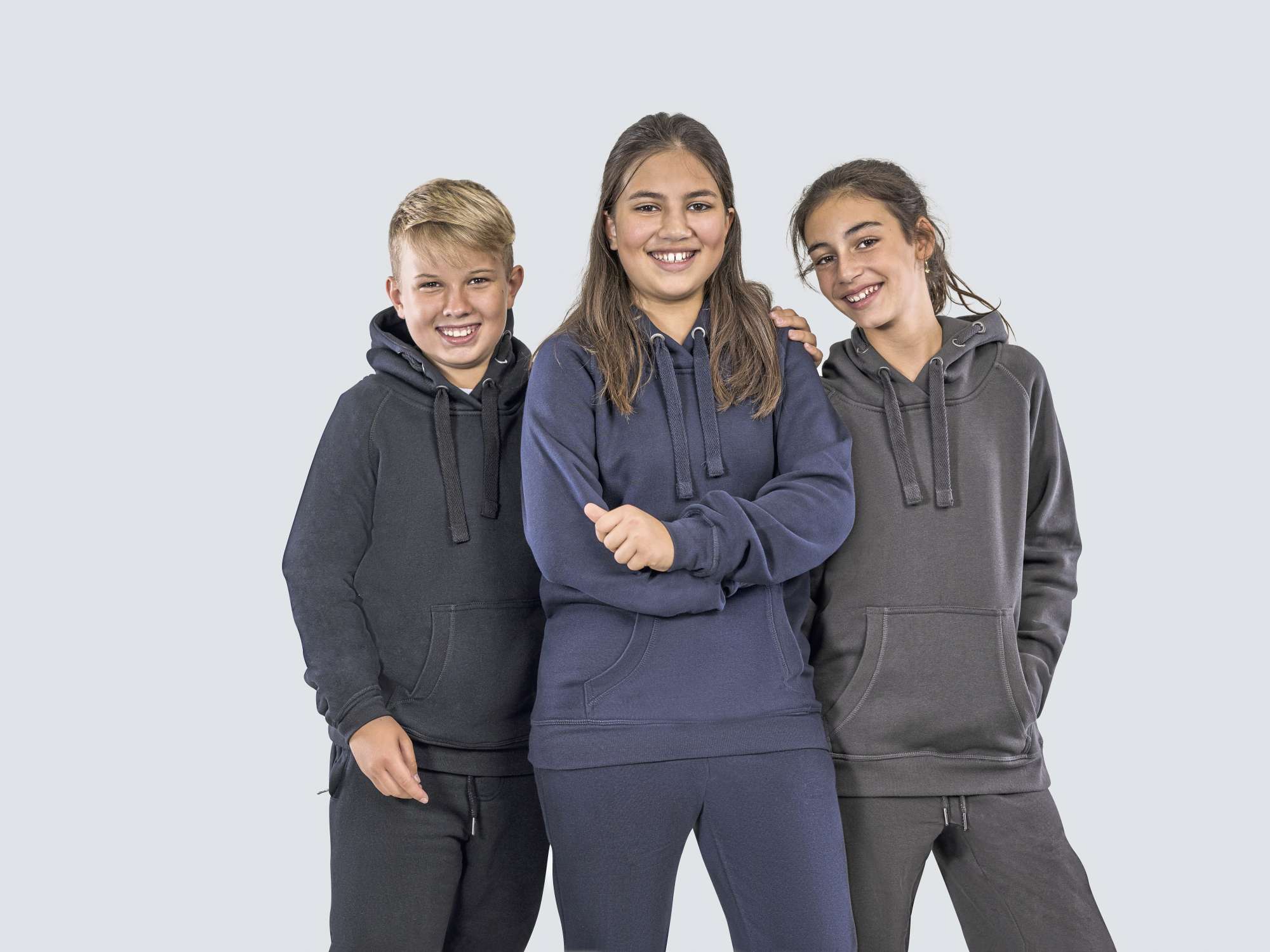 HRM Premium Hoody aus Baumwolle-Polyester für Kinder, Dark Grey M (134/8-9), HRM2005