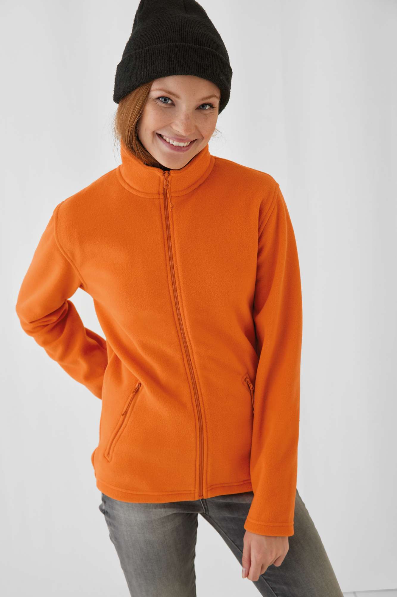 B&C COLLECTION Duo Microfleece Jacke mit Reißverschluss, Navy L, BCFWI51