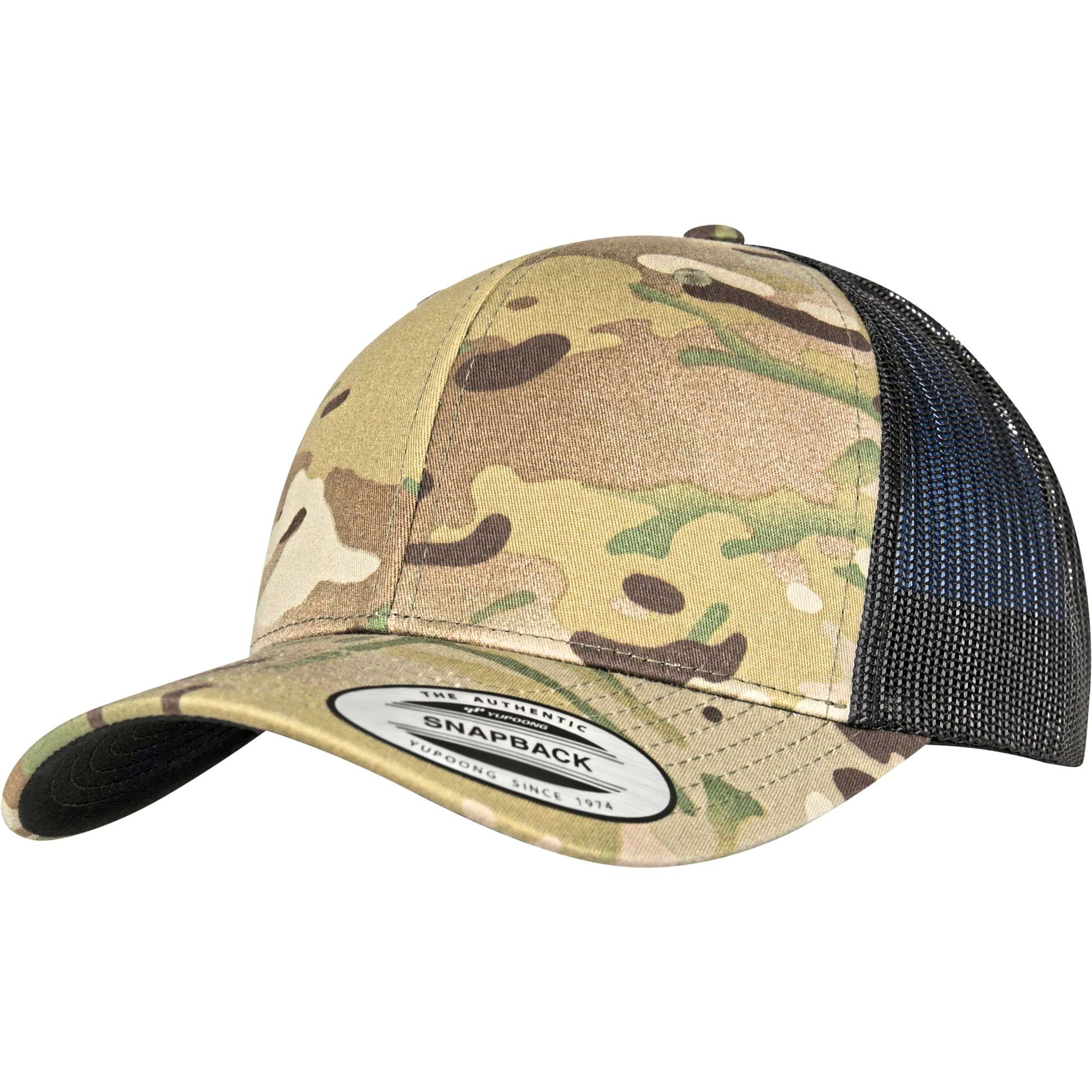 FLEXFIT Retro Trucker Cap im Multicam-Look, Black Multicam One Size, FX6606MC