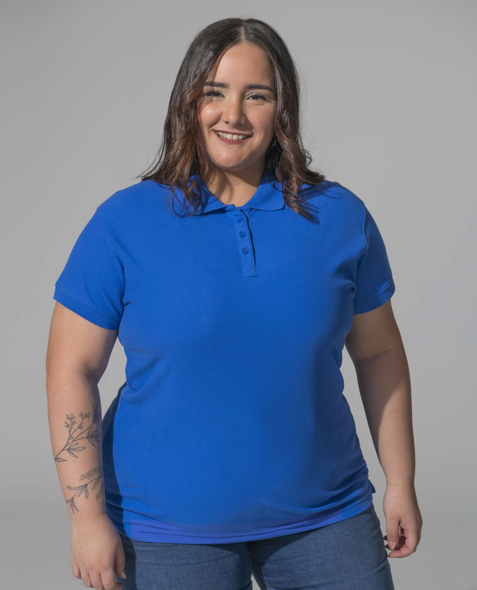 Polo-Shirt Ladies' Curves Baumwolle für Damen