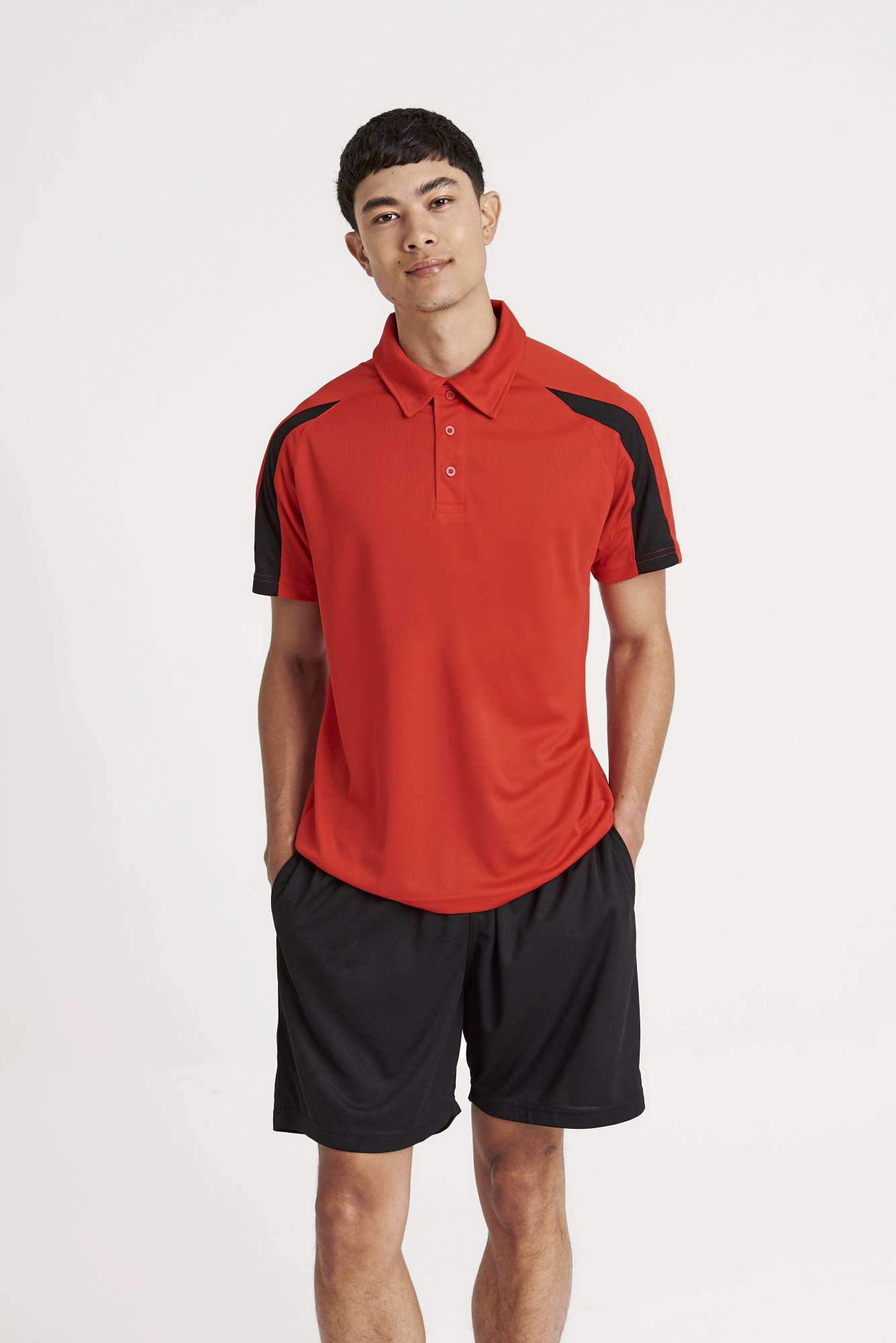 Kontrast-Polo mit Raglan-Ärmeln
