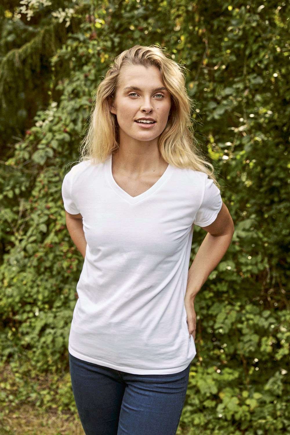 V-Ausschnitt T-Shirt aus Bio-Baumwolle für Damen