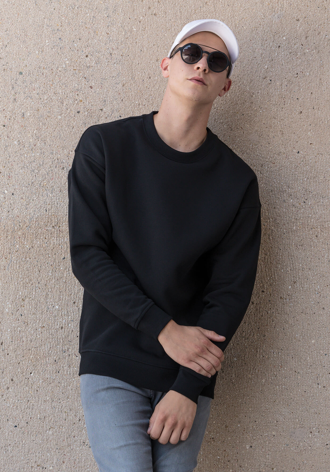 Sweat Crewneck mit übergeschnittenen Schultern