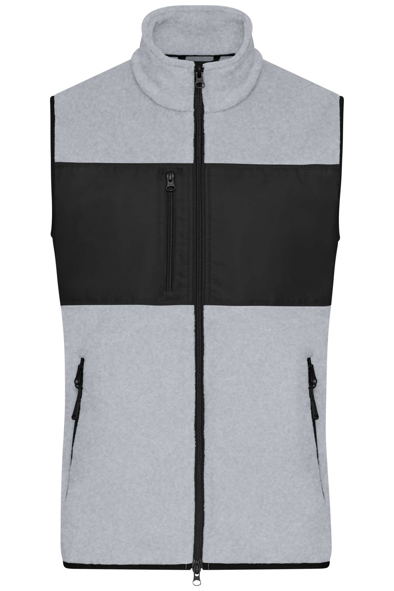 James&Nicholson Fleece Weste mit Taschen für Herren, Carbon/Black S, JN1310