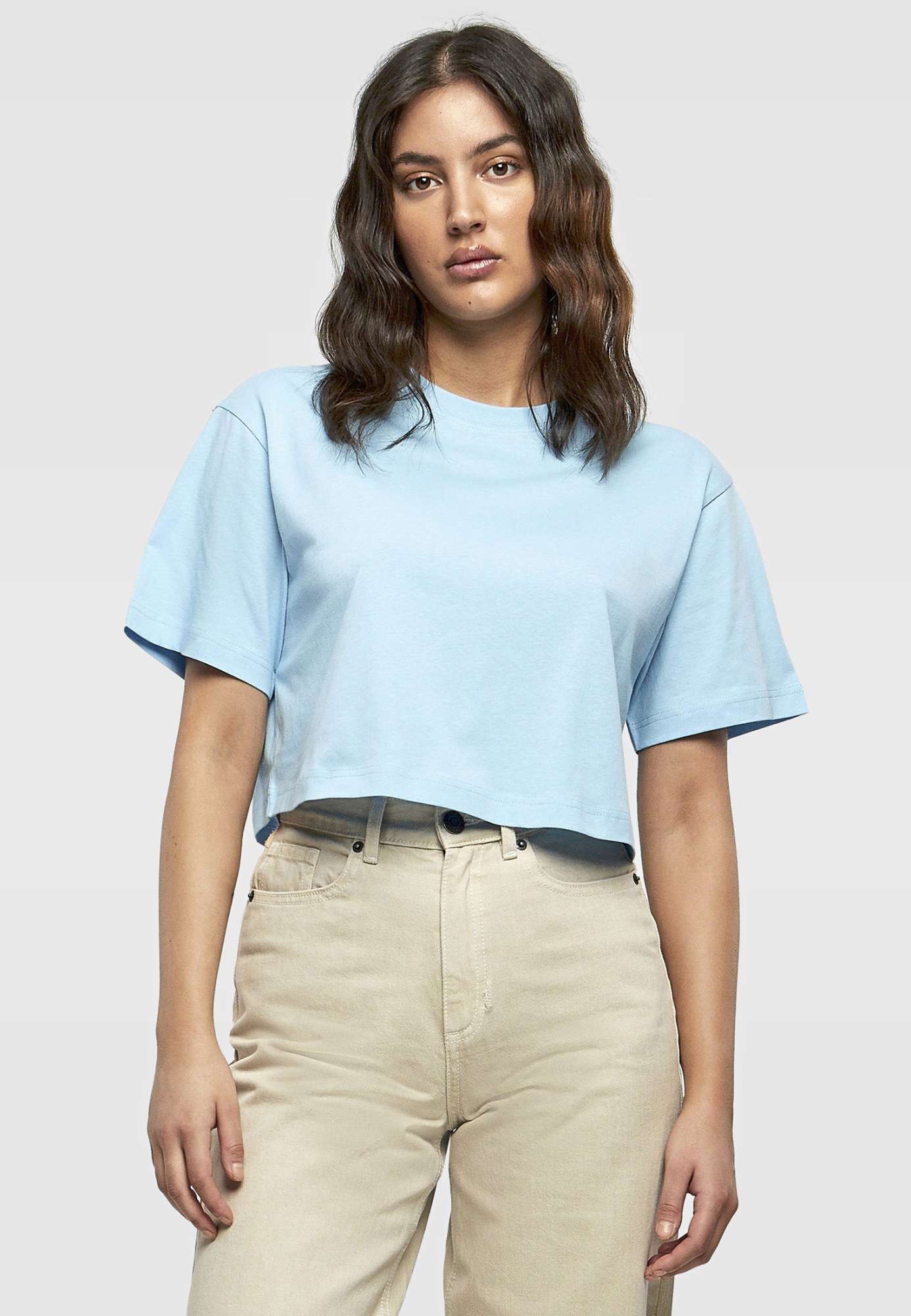 Oversized T-Shirt bauchfrei Baumwolle für Damen