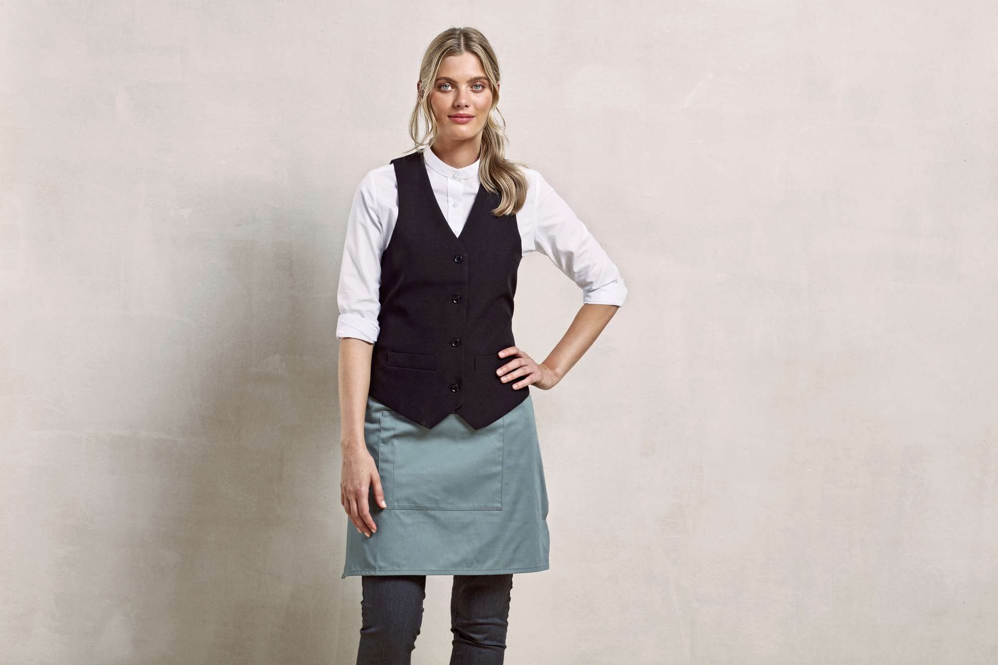 Premier Workwear Weste schwarz, gefüttert, Polyester für Damen, Black (ca. Pantone Black C) L, PW623