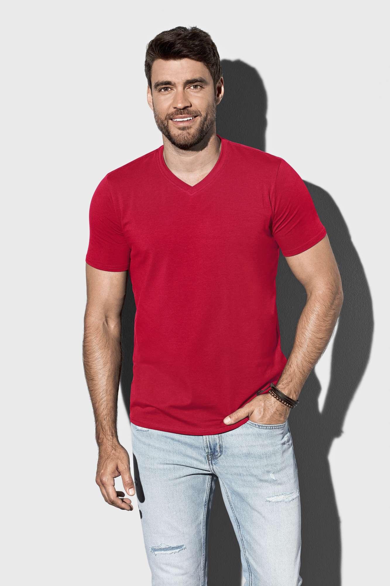 Stylisches V-Neck T-Shirt mit Elasthan
