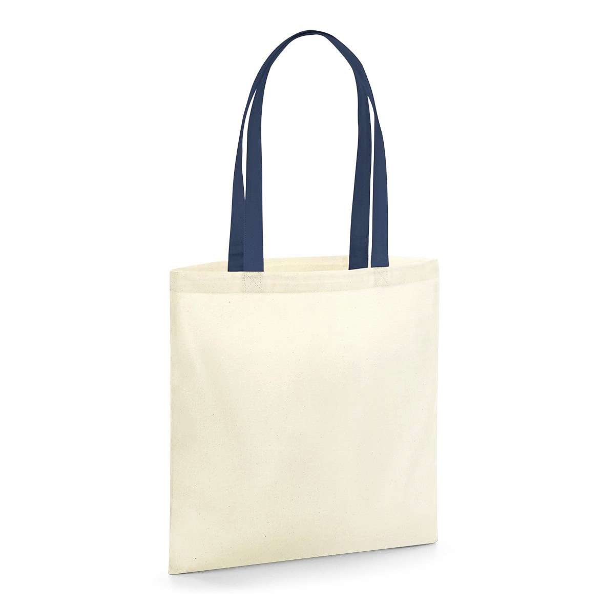 Bio-Baumwoll-Tasche mit Kontrastgriffen