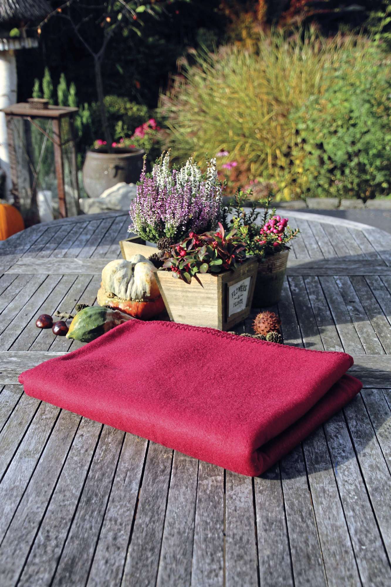 Exner Fleecedecke mit Zierstich-Rand, Royal Blue 130 x 160 cm, EX855