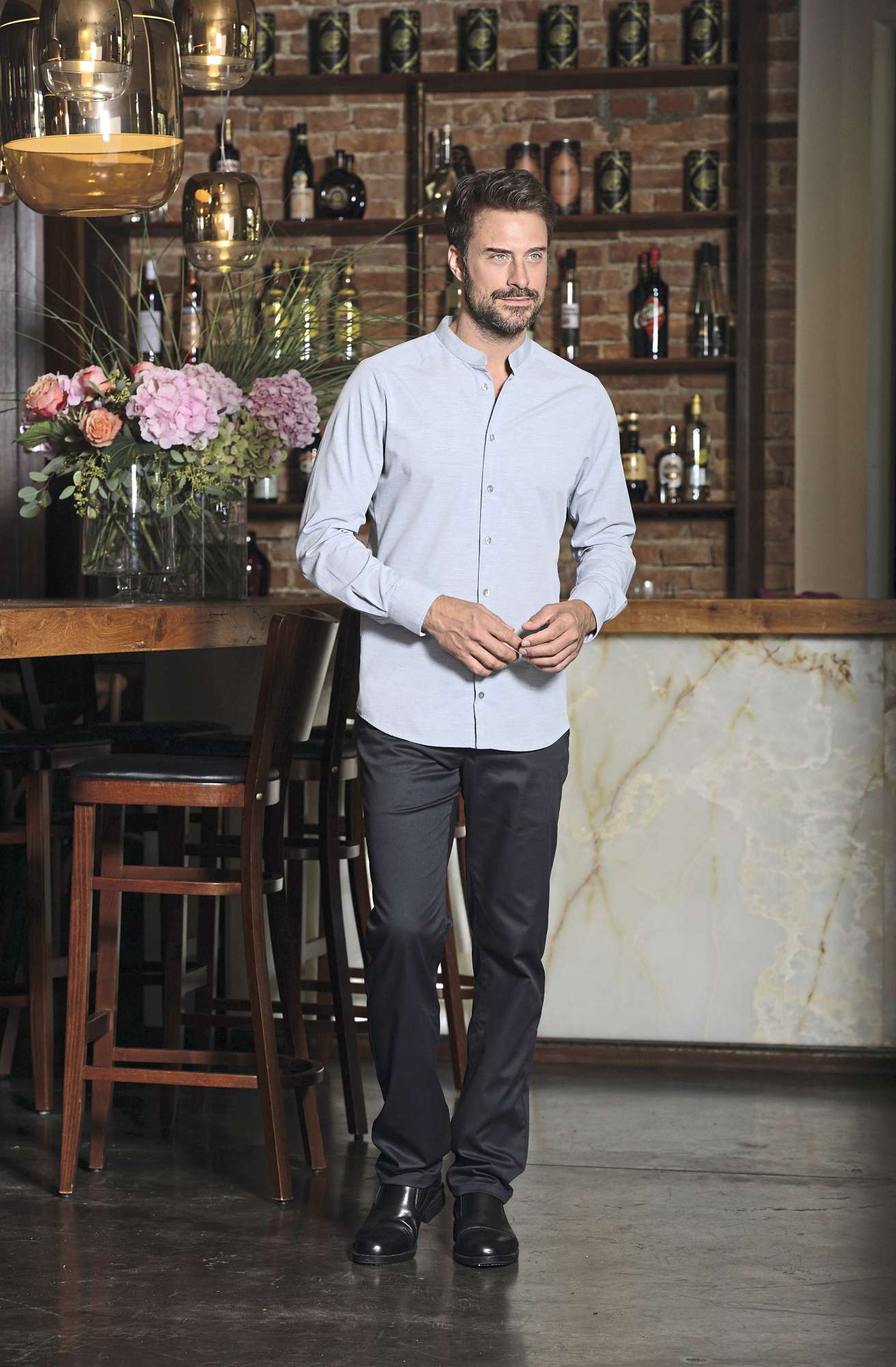 Slim Fit Hemd San Buono, Stehkragen