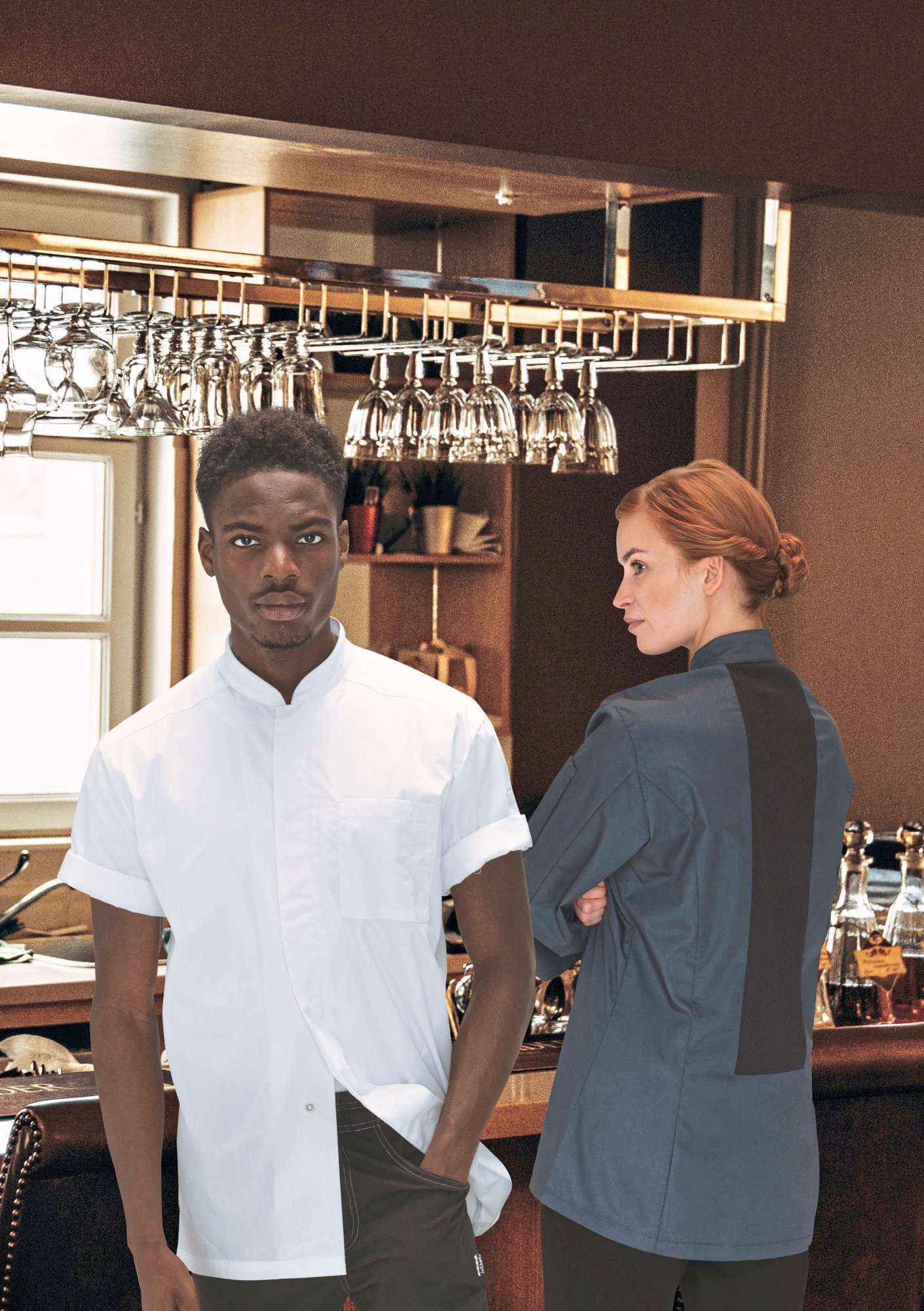 Le Chef Prep Prep Shirt mit Staycool-System für Damen, Storm Grey/Black XXL, LF120F
