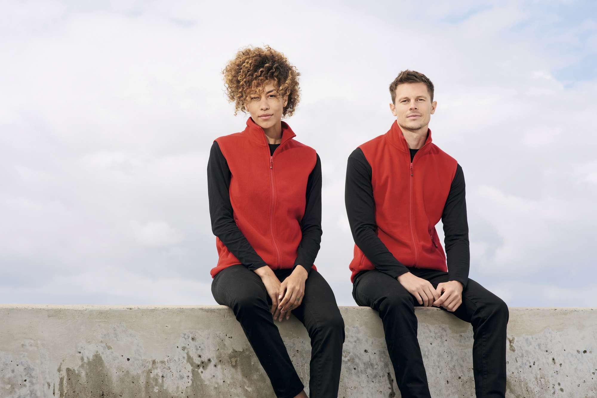 Unisex Fleece Weste mit Reißverschluss