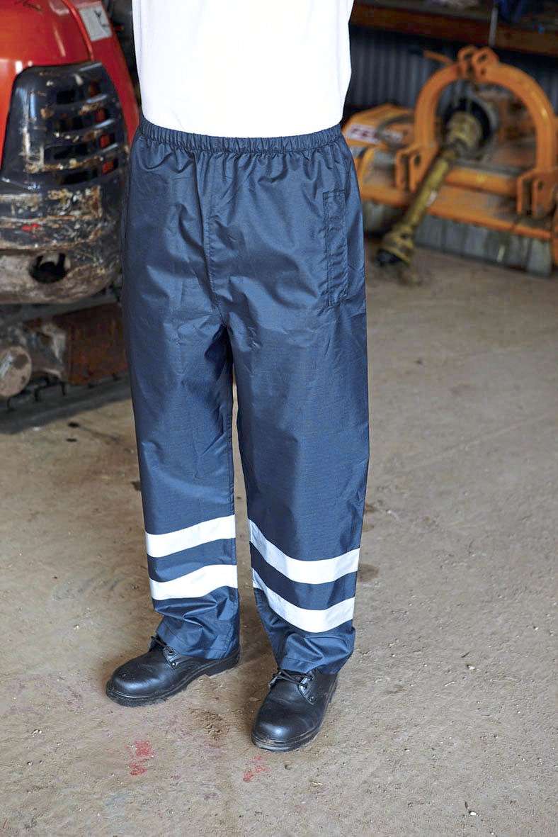 YOKO Hi-Vis Regenhose mit reflektierenden Bändern, Navy XL, YK461