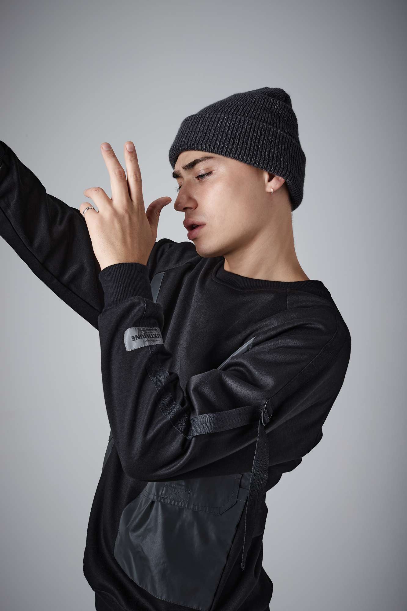 Reflektierende Beanie mit Umschlag