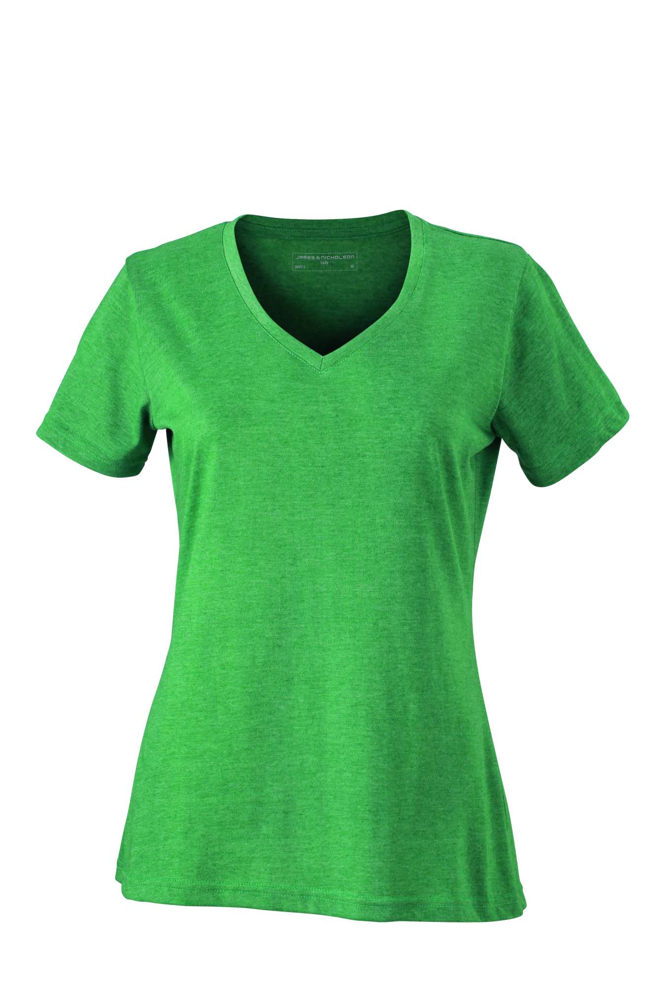 V-Ausschnitt Melange T-Shirt für Damen