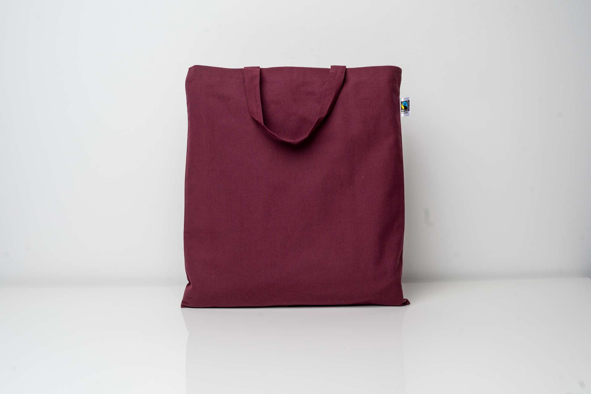 Fairtrade Baumwolltasche mit kurzen Henkeln