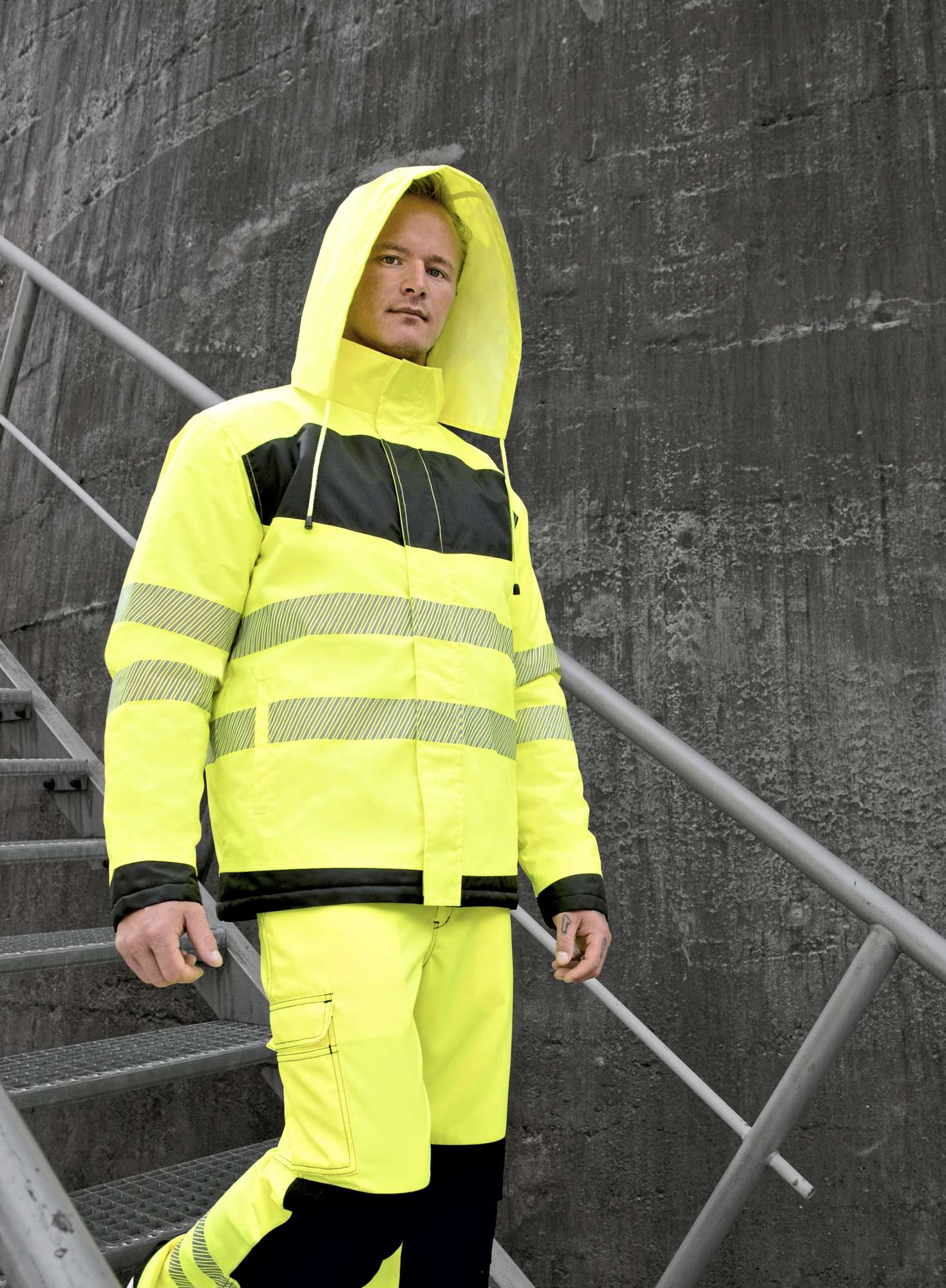 Korntex EOS Hi-Vis Parka mit Druckfläche, Signal Orange/Black L, KX1004