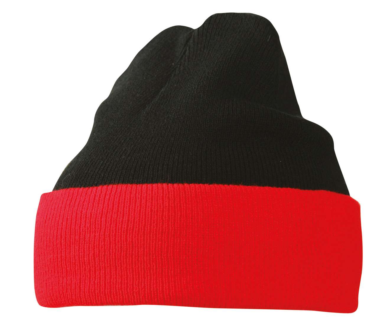 Doppelt gestrickte Mütze mit Umschlag