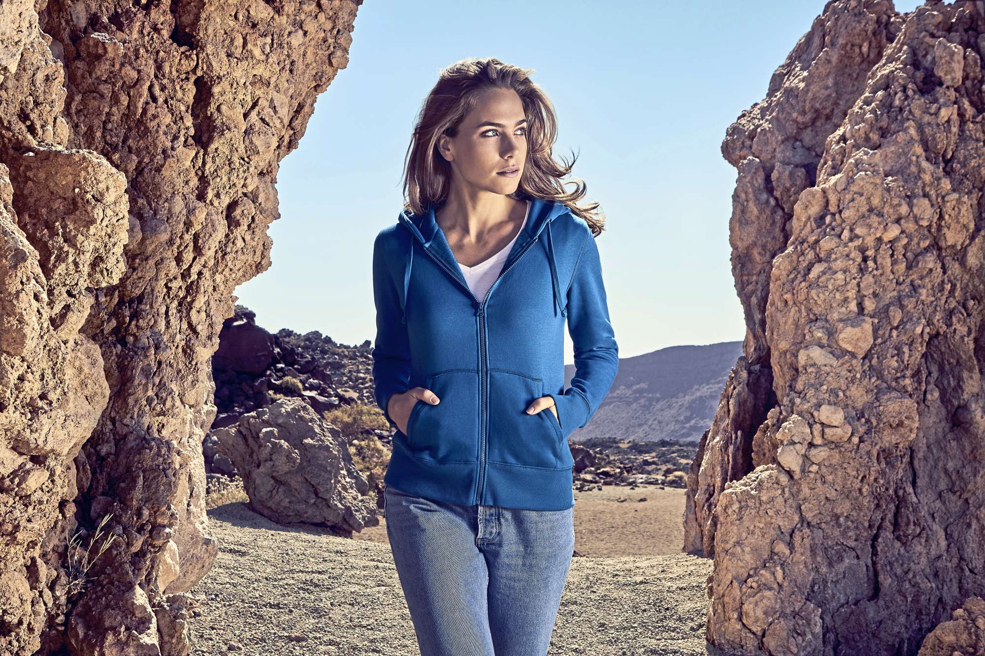 Zip-Hoodie mit tailliertem Schnitt für Damen