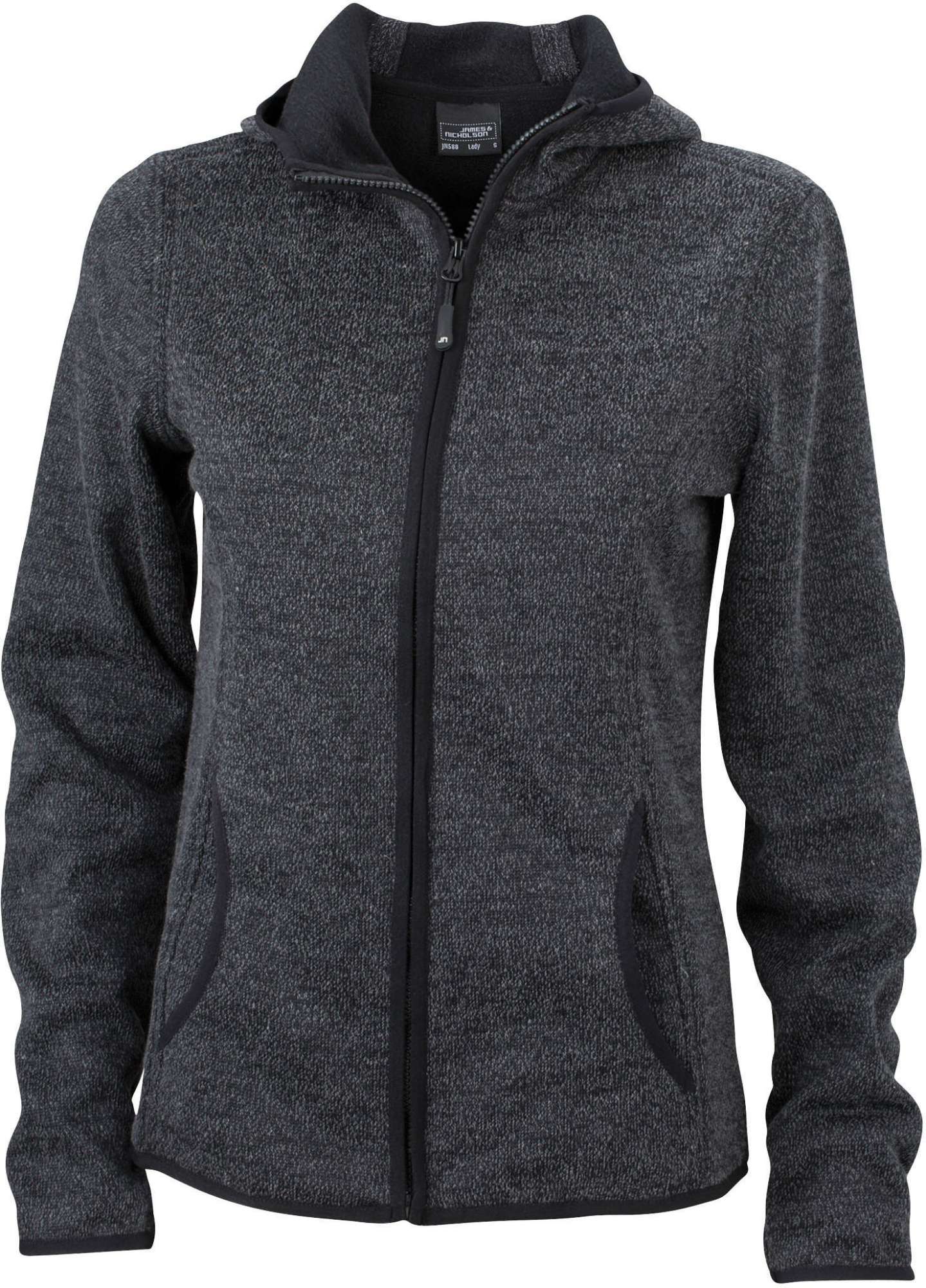 Strick-Fleece Kapuzenjacke mit Teilungsnähten für Damen