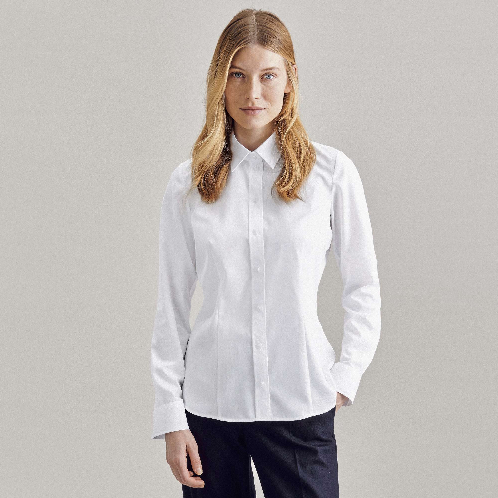 Bluse Regular Fit Oxford Langarm