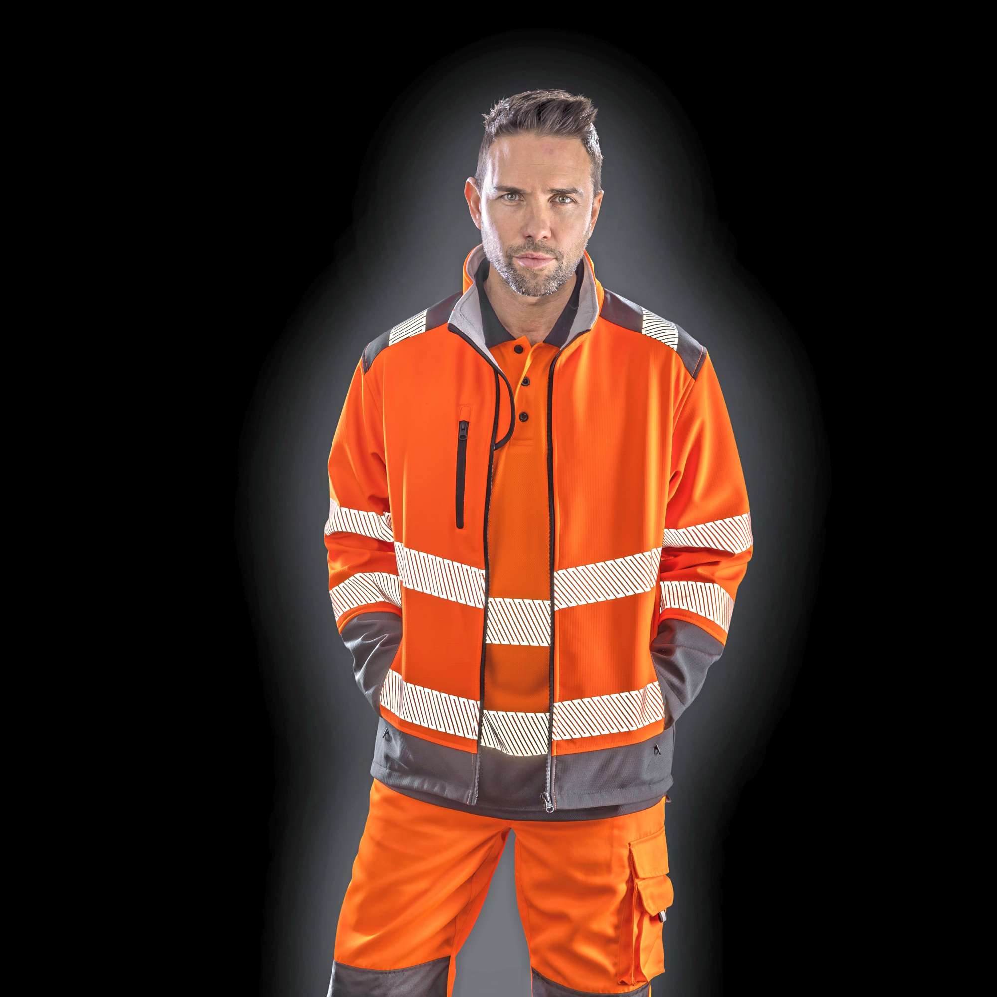 Result Safe-Guard Bedruckbare Ripstop Sicherheit Softshell-Jacke, Fluorescent Yellow/Black XL, RT476