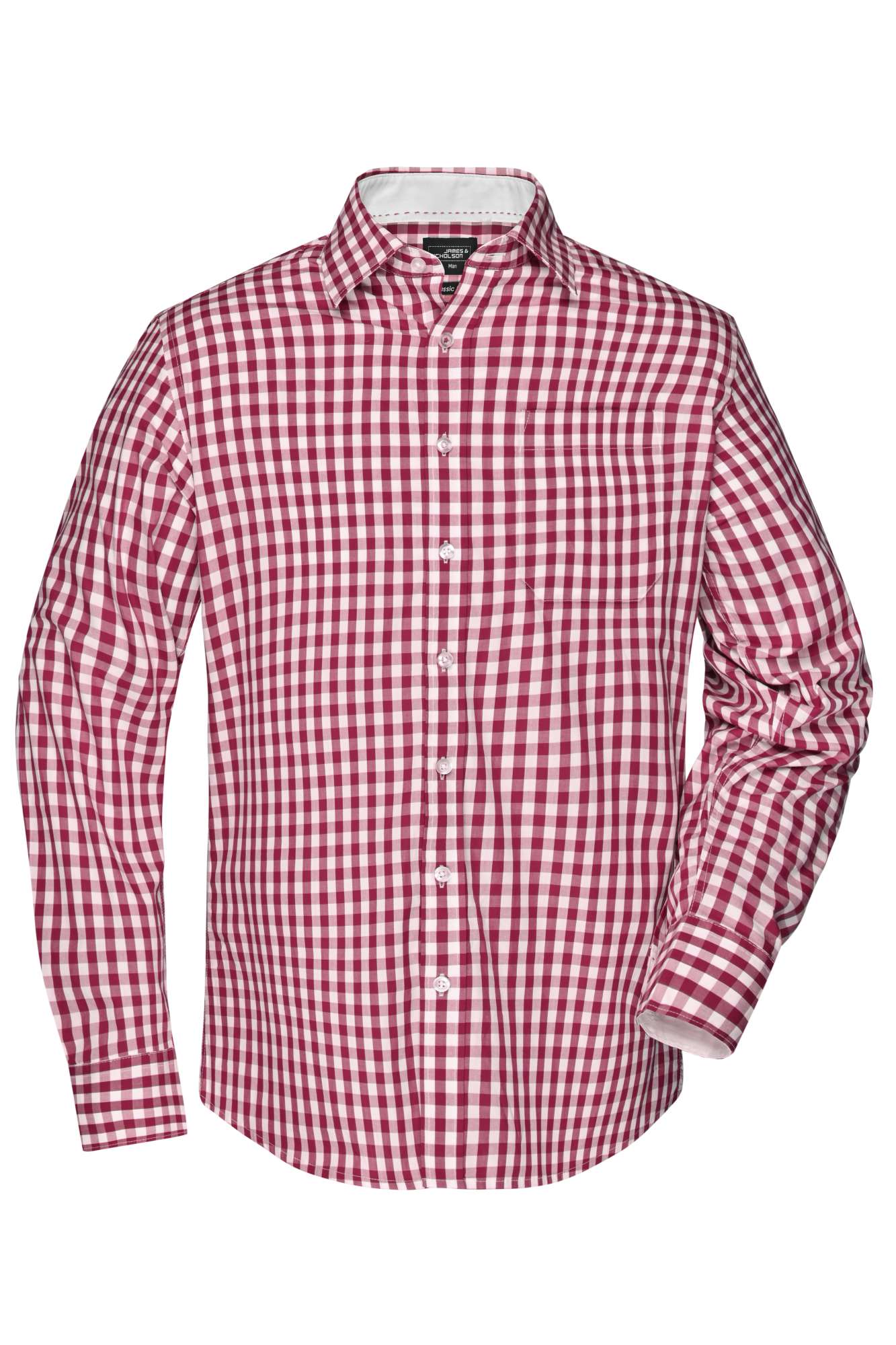 James&Nicholson Karoshirt mit Uni-Einsätzen und Brusttasche, Navy/White S, JN617